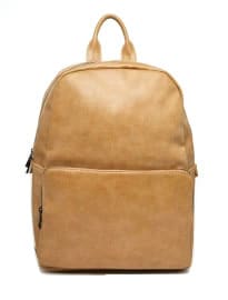 Asos Backpack In Camel Faux Leather