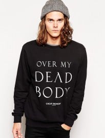 Cheap Monday Sweatshirt With Over My Dead Body Print