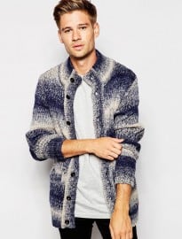Pepe Knit Cardigan Nolan Heavy Melange Stripe 2 Pocket