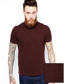 Asos Polo With Polka Dot Print