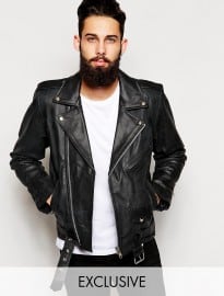 Reclaimed Vintage Leather Biker Jacket