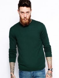 Asos Crew Neck Jumper In Cotton
