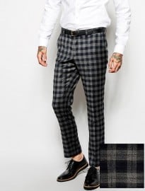 Asos Slim Fit Smart Trousers In Tartan