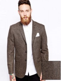 Asos Slim Fit Blazer In Tweed