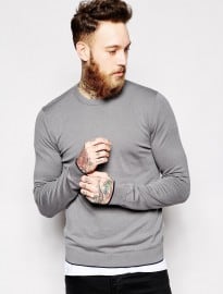 Sisley Cotton Stretch Crew Neck Knitted Jumper