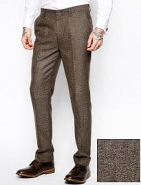 Asos Slim Fit Suit Trousers In Herringbone
