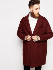 Asos Wool Overcoat In Oversize
