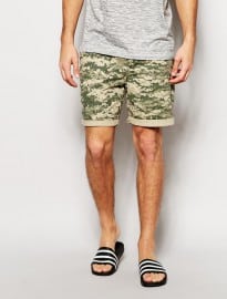 Asos Chino Shorts With Camo Print