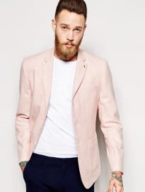 Asos Slim Fit Blazer In Summer Tweed
