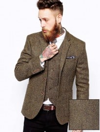 Asos Slim Fit Blazer In Harris Tweed