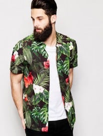 Asos Shirt With Jungle Print And Short Sleeves