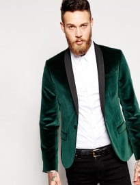 Noose & Monkey Velvet Blazer In Skinny Fit