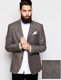 Asos Slim Fit Blazer In Tweed