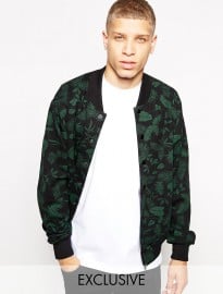 American Apparel Bomber Jacket With Floral Print
