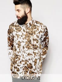 Reclaimed Vintage Shirt In Leopard Print
