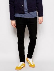Dr Denim Jeans Leon Slim Tapered Black Rinse Wash