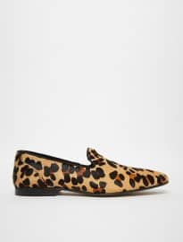 Asos Loafers In Leopard Skin Effect