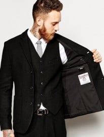 Asos Slim Fit Suit Jacket In Harris Tweed Fabric