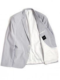 Asos Slim Fit Blazer In Ticking Stripe