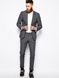 Asos Slim Fit Blazer In Ditsy Floral