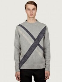 Jil Sander Mens Needle Punch Crew Neck Knit