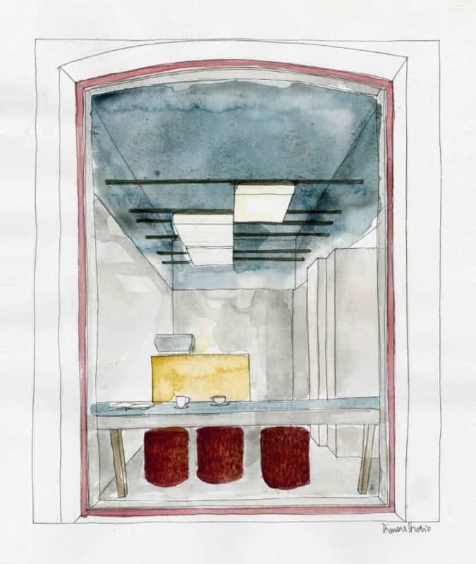 Cafe Kitsune London Pop-Up Store Sketches