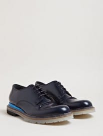 Lanvin Mens Snakeskin Panel Derby Shoes