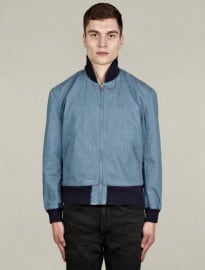 Levis Vintage Clothing Mens 1960s Sky Blue Denim Bomber Jacket