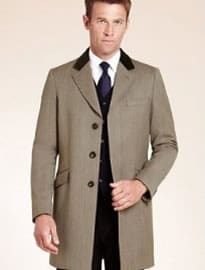 Savile Row Inspired British Wool Coat With Velvet Collar