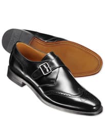 Black Brogue Monk Shoes