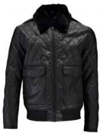 Pu Bomber With Sherpa Collar