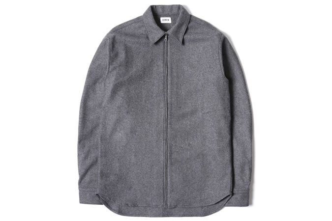 Edwin Italian Virgin Wool Felt Zip Shirt