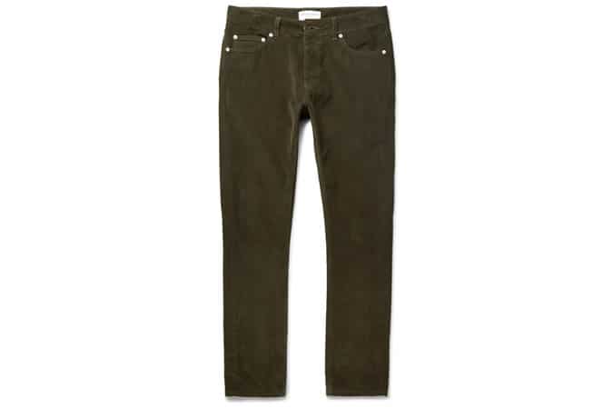 Officine Generale Slim-Fit Cotton-Corduroy Trousers