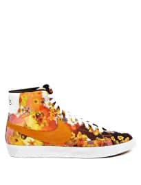 Nike Orange Mens Floral Print Blazer Mid Vntg Qs Sneakers