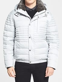 Dave Water Resistant Bomber Jacket With Removable Rabbit Fur Collar