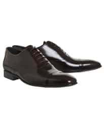 Ask The Missus Evans Toecap Oxford Brown Hi Shine Leather