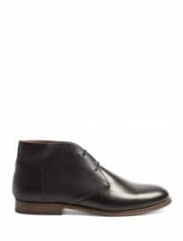 H By Hudson Black Leather Viking Chukkas
