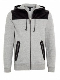 Marc By Marc Jacobs Grey Sweat Leather Yoke Thompson Jacket