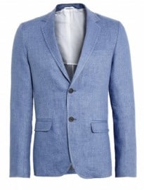 Nicole Farhi Airforce Blue Treated Linen Twill Blazer
