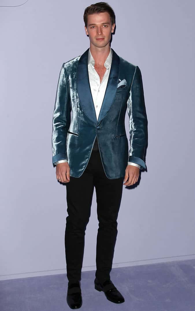 Patrick Schwarzenegger in a velvet blazer