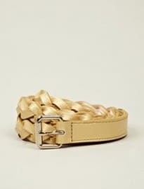 Mens Gold Skinny Plait Belt