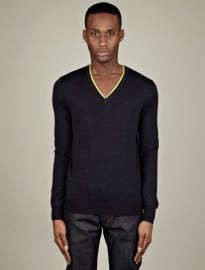 Paul Smith Men?s V-neck With Neon Trim