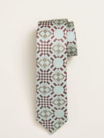 Floor Tiles Tie - Mint Dust/ Red