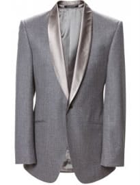 Grey Flannel Shawl Collar Evening Suit