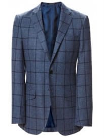 Blue And Navy Windowpane Check Jacket