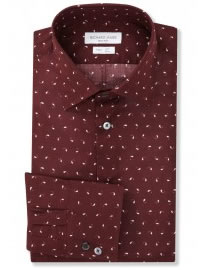 Fitted Burgundy Paisley Squiggle Shirt