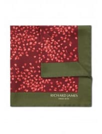 Burgundy And Olive Petals Pocket Square
