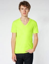 American Apparel Highlighter Fine Jersey Short Sleeve V-neck