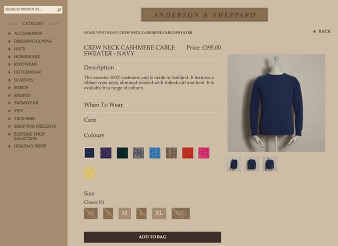 Anderson & Sheppard Launches Online Store
