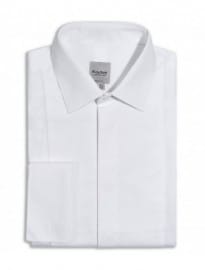 White Popllin Cotton Contrast Panel Bib Shirt